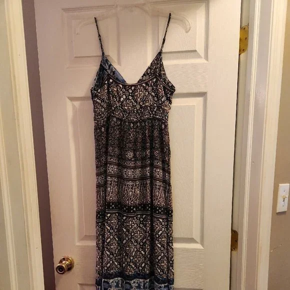 Eight Sixty For a Pea in the Pod Sleeveless Blue Maternity Maxi Dress Medium - Picture 6 of 8